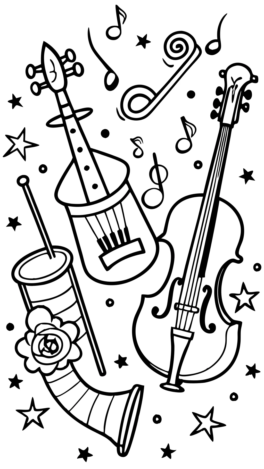 music instruments coloring pages